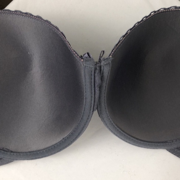 SALE 3/$40 NWT Body Embrace  t-shirt bra grey stripe with lace trim 38D - Picture 9 of 11